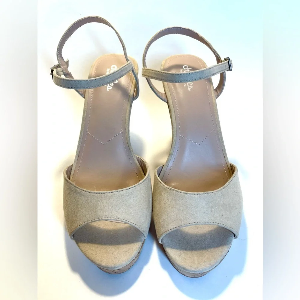Charles David Lambert‎ Cork Platform Wedge in Nude Size 11M